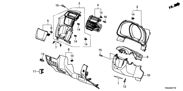 2019 Honda Fit Instrument Panel Garnish (Driver Side) Diagram
