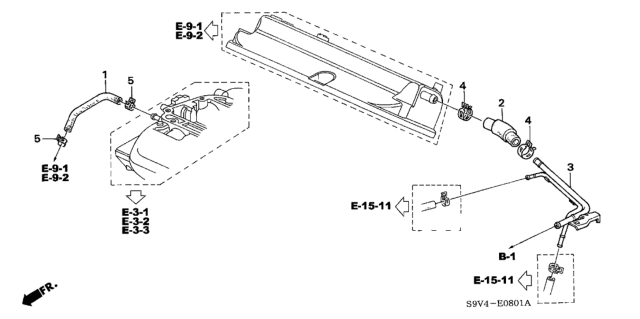 2007 Honda Pilot Breather Tube Diagram