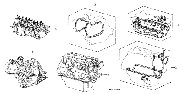 1976 Honda Civic Gasket Kit - Engine Assy.  - Transmission Assy. Diagram