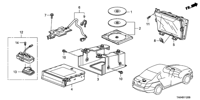 2011 Honda Accord DVD Unit, Navigation Diagram for 39540-TA0-A04RM