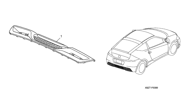2011 Honda CR-Z Spoiler, Rear Diffuser Diagram