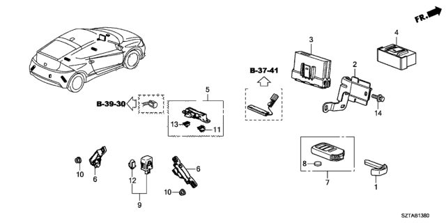 2016 Honda CR-Z Control Unit, Smart Power Diagram for 38329-SZT-A11