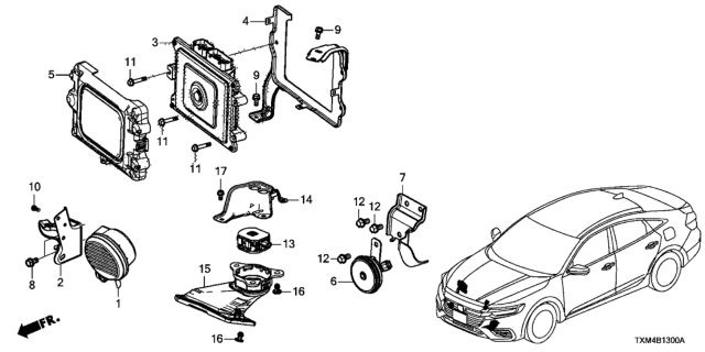 2020 Honda Insight Speaker Assembly, Audible Diagram for 37450-TRX-A01