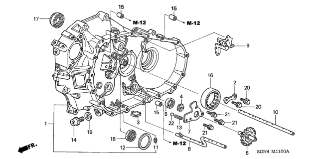 2003 Honda Accord MT Clutch Case (V6) Diagram