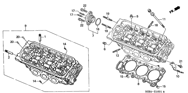 2001 Honda Odyssey Cylinder Head Assembly, Rear Diagram for 12300-P8F-305