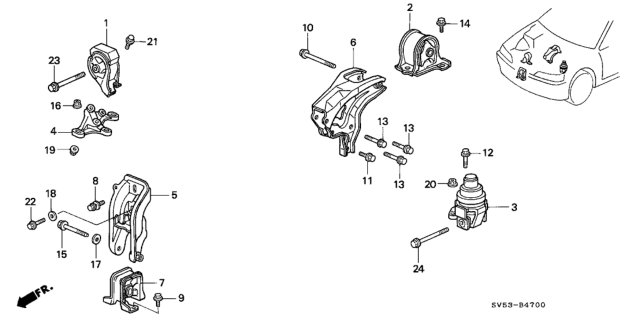 1995 Honda Accord Engine Mount Diagram