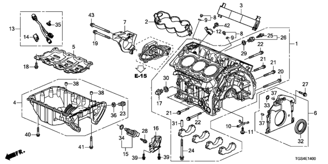 2021 Honda Passport Cylinder Block - Oil Pan Diagram