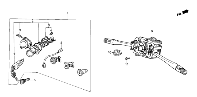 1985 Honda CRX Switch Assembly, Combination (Tec) Diagram for 35250-SB2-673