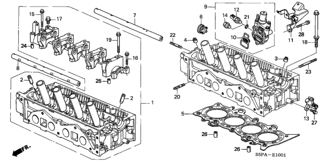 2005 Honda Civic Cylinder Head (SOHC VTEC) Diagram