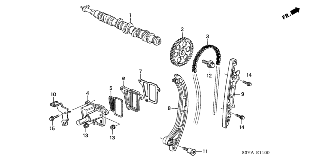 2004 Honda Insight 3 Door DX (A/C) KA 5MT Camshaft - Cam Chain Diagram