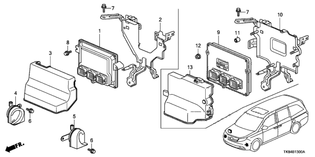 2011 Honda Odyssey Control Unit (Engine Room) Diagram 1