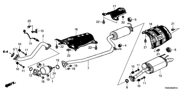 2014 Honda Civic Converter Diagram for 18150-R1B-A00