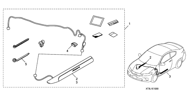 2013 Honda Accord 2 Door EX-L KA CVT Door Sill Trim (Illuminated) Diagram