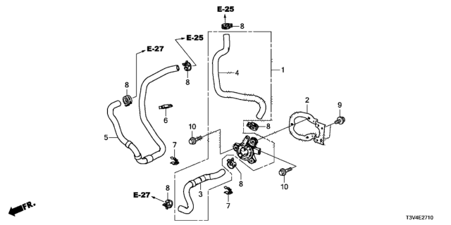 2014 Honda Accord Electric Water Pump (PCU) Diagram