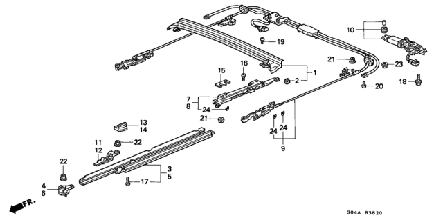 1998 Honda Civic Channel Assy., Drain Diagram for 70241-S04-003