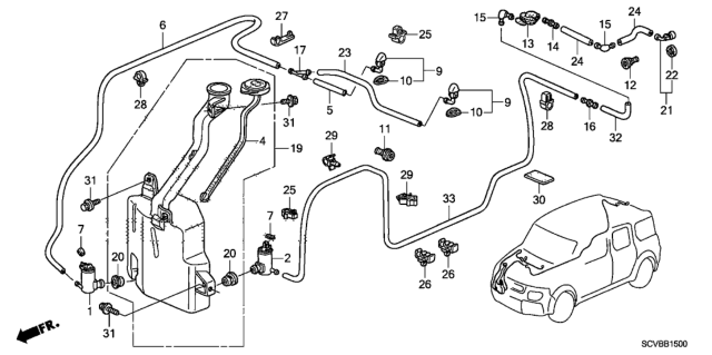 2011 Honda Element Windshield Washer Diagram