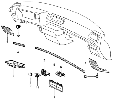 1980 Honda Civic Lid, Air Conditioner Switch Diagram for 66847-SA0-000