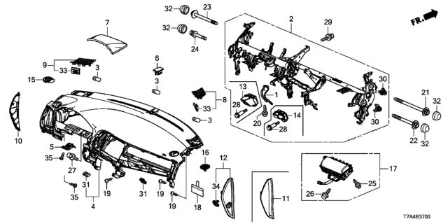 2020 Honda HR-V Panel *NH900L* Diagram for 77100-T7W-A10ZA