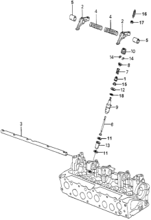 1981 Honda Accord Arm C, Valve Rocker Diagram for 14623-PB2-010