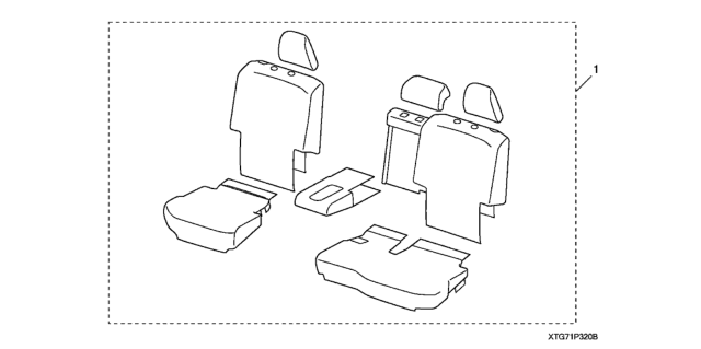 2021 Honda Pilot Seat Covers (2Nd Row) Diagram