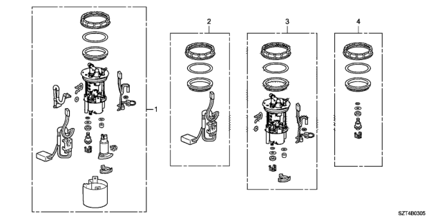 2011 Honda CR-Z Meter Set Diagram for 17047-TM8-L00