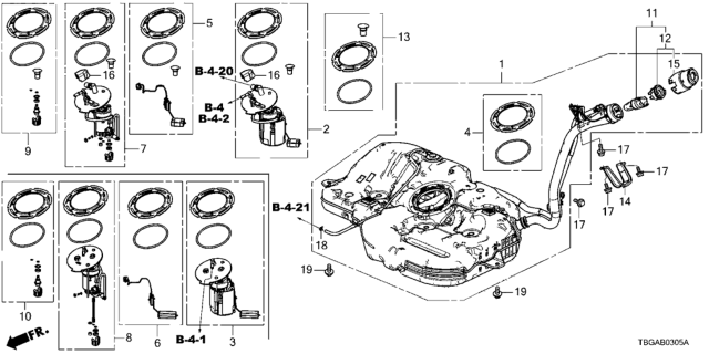 2020 Honda Civic Fuel Tank Diagram