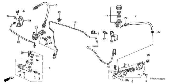 2004 Honda Civic Bracket A, Clutch Pipe Diagram for 46995-S5A-G01