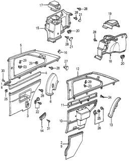 1983 Honda Accord Interior Lining Diagram