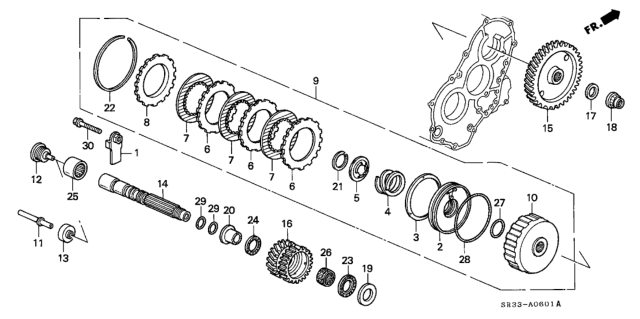 1994 Honda Civic 3 Door DX KA 4AT AT Secondary Shaft Diagram