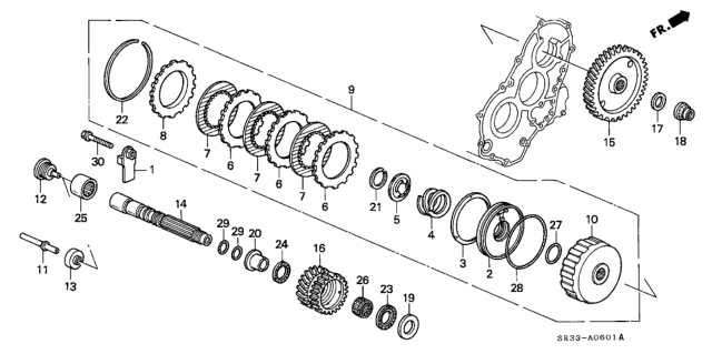 1994 Honda Civic AT Secondary Shaft Diagram