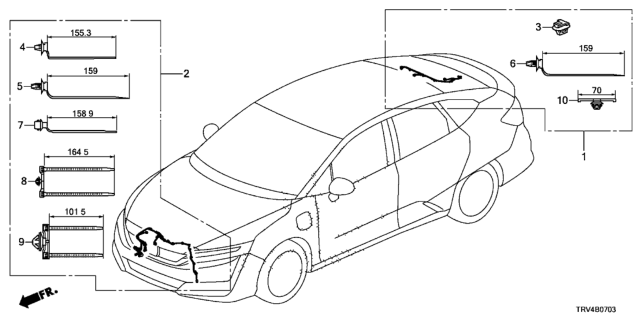 2017 Honda Clarity Electric Wire Harn, FR. End Diagram for 32130-TRV-A00