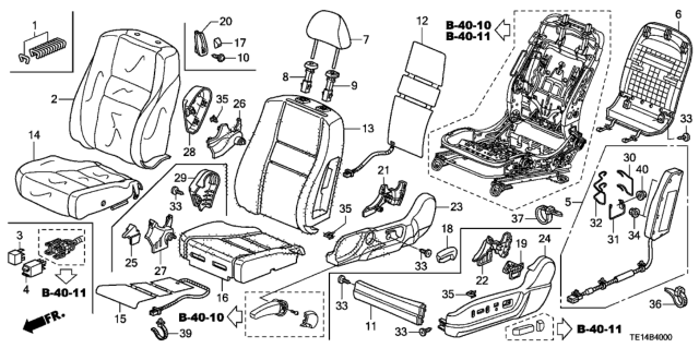 2012 Honda Accord Front Seat (Driver Side) Diagram