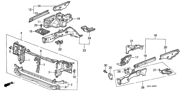 1986 Honda Accord Bolt, Fender (6X18) Diagram for 90127-SA5-000