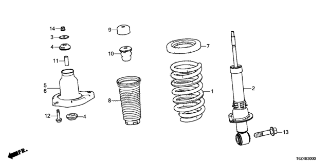 2020 Honda Ridgeline Rear Shock Absorber Diagram