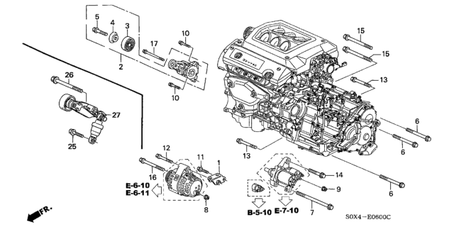 2000 Honda Odyssey Alternator Bracket Diagram