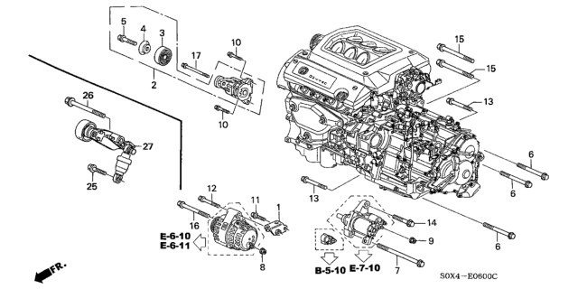 2004 Honda Odyssey Alternator Bracket Diagram