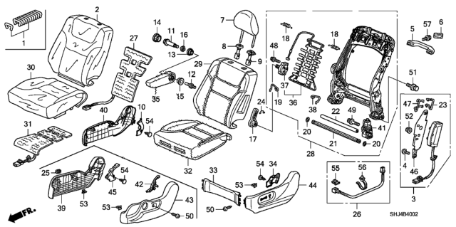 2010 Honda Odyssey Guide, Headrest Lock *YR327L* (PEARL IVORY) Diagram for 81144-SDA-A01ZW