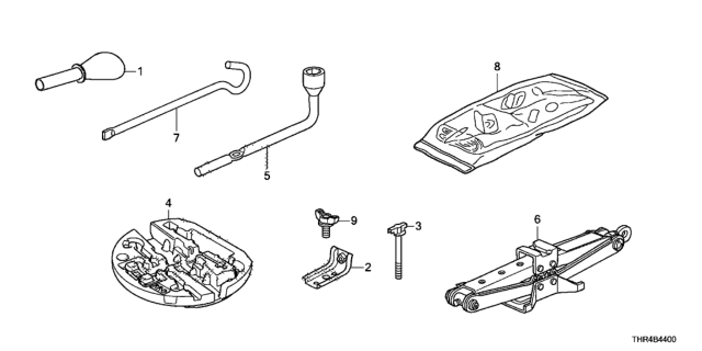 2019 Honda Odyssey Tools - Jack Diagram