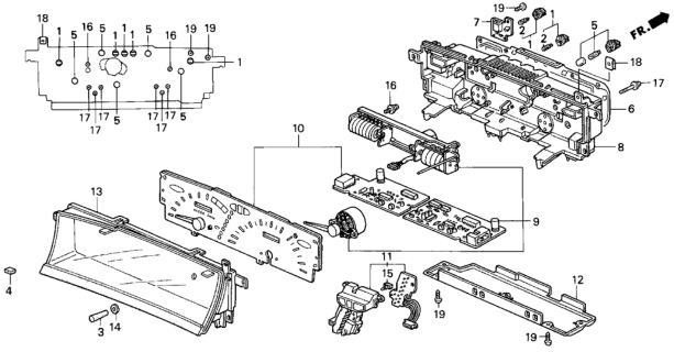 1993 Honda Prelude Visor Assy., Meter Diagram for 78155-SS0-A01