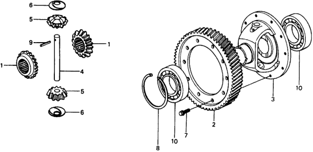 1976 Honda Civic Gear, Final Driven Diagram for 41233-657-670