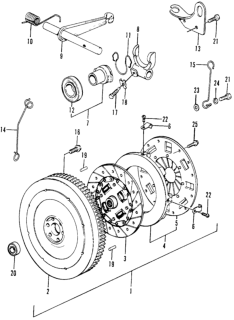 1973 Honda Civic Spring, Release Arm Diagram for 22851-634-000