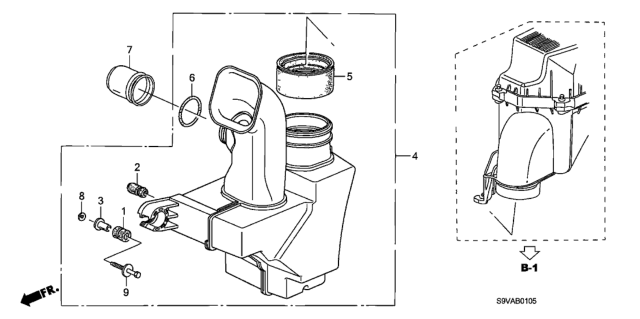 2008 Honda Pilot 5 Door EX (4WD) KA 5AT Resonator Chamber Diagram
