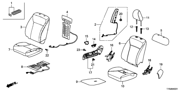 2019 Honda HR-V Front Seat (Passenger Side) Diagram