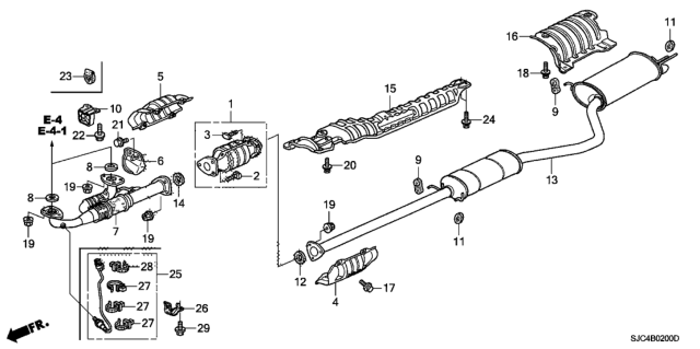 2012 Honda Ridgeline 4 Door RTL (MFG US2) KA 5AT Exhaust Pipe Diagram