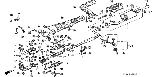 1996 Honda Accord Gasket, Exhuast Pipe (Ishino) Diagram for 18212-SB2-961