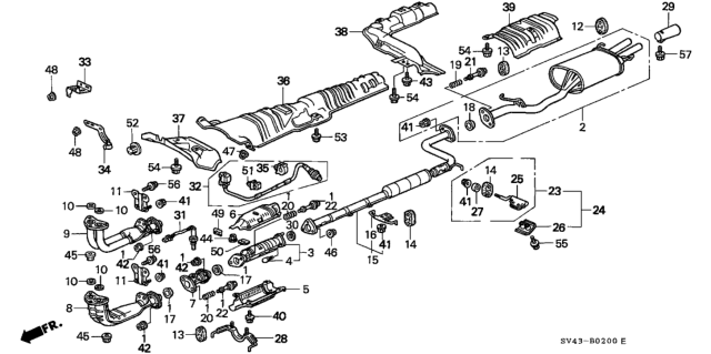 1994 Honda Accord Exhaust Pipe Diagram