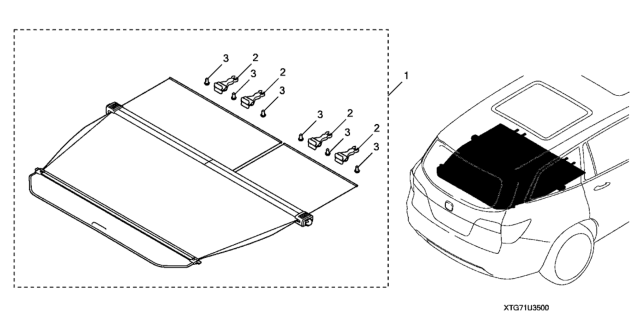 2021 Honda Pilot Cargo Cover Diagram