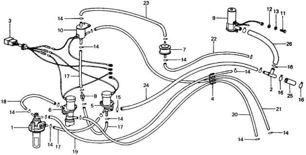 1976 Honda Civic 5 Door ** KA 4MT MT Control Valve Diagram