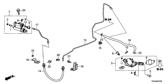 2020 Honda Civic 2 Door SI (HI-PERF TIRES) KA 6MT Clutch Master Cylinder Diagram