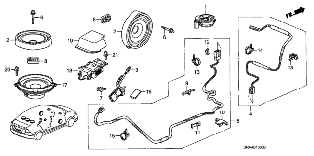 2007 Honda Civic Antenna - Speaker Diagram